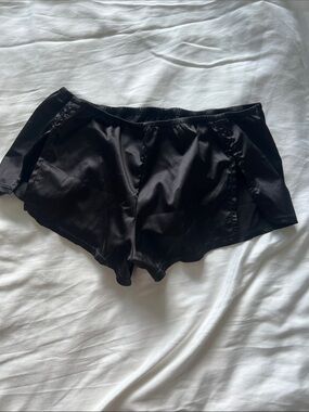Black Satin Lounge Shorts